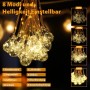Warmweiße Salcar LED Solar-Lichterkette mit Glühbirnen und Hanfseil. 8 Modi und 4 Helligkeitsstufen für Außenbereich.