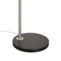 Detailaufnahme: QAZQA Bogenlampe Grande aus Stahl, verstellbare Innenleuchte mit rundem, schwarzem Fuß.