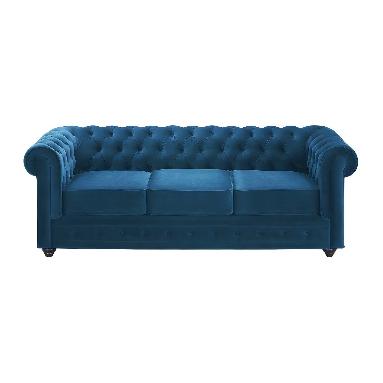 Vente-unique Sofa Ohne Schlafmöglichkeit Chesterfield Blaugrün 205 cm