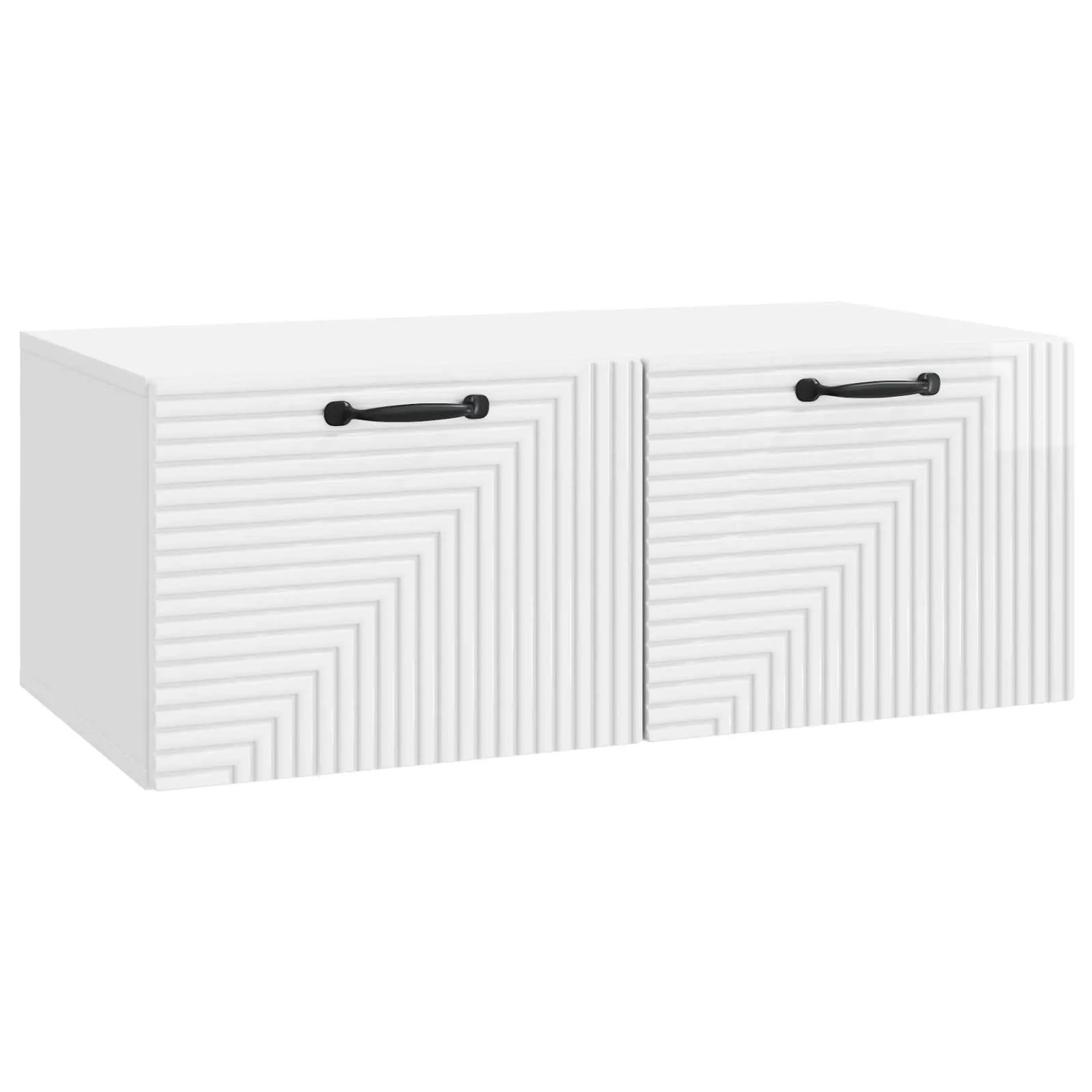 vidaXL Wandmontierter TV-Schrank Hochglanz Weiß 78,5 x 41 x 30 cm 898689