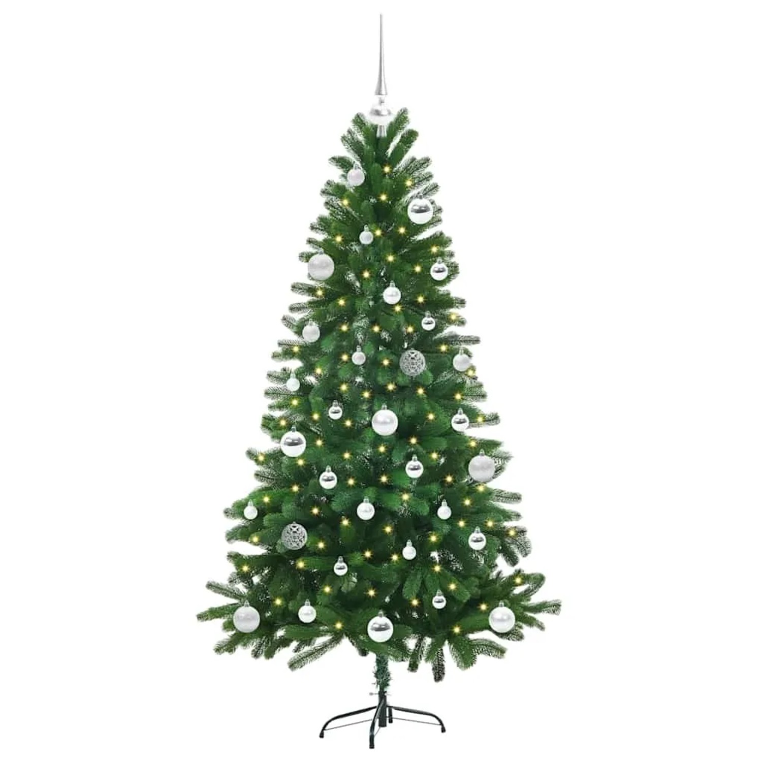 vidaXL Weihnachtsbaum mit 150 LEDs mit Ständer Grün 150 cm PE 3396323