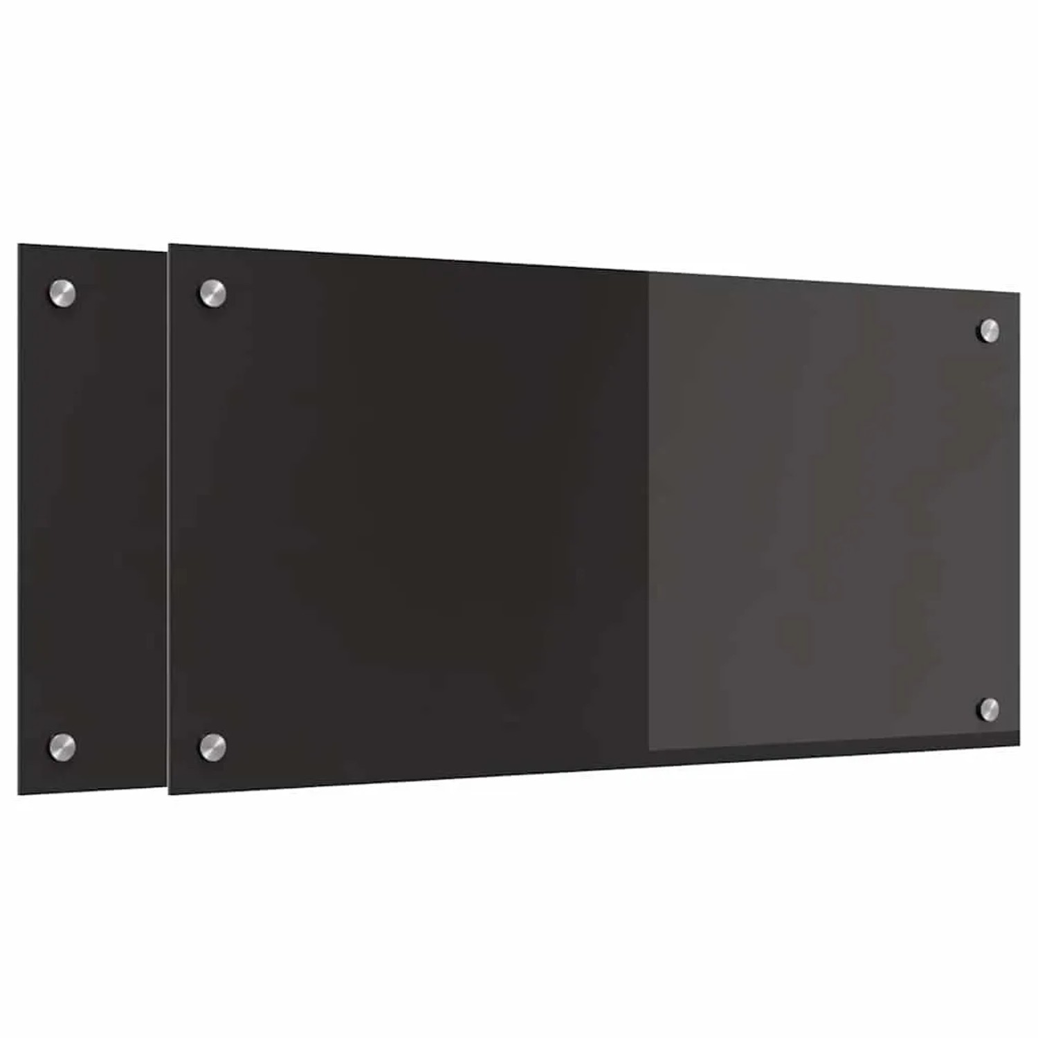 vidaXL Küchenrückwand 2 pcs Schwarz 80 x 40 cm Gehärtetes Glas 3415545