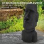 Anthrazitfarbene Moai Figur Rapa Nui (53,5 cm) aus Steinguss für Garten & Haus.