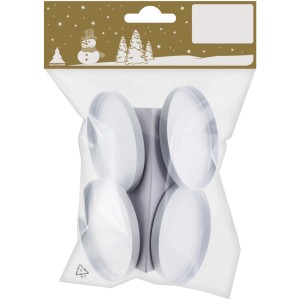 Weihnachtliche Teelichthalter, 4er Set, Metall, weiß matt, Ø 6cm, für stimmungsvolle Weihnachtsdeko.