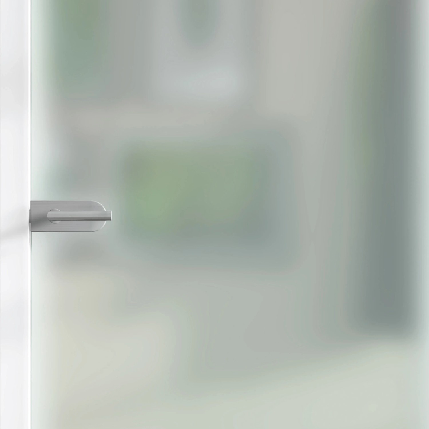 Satinierte Glasdrehtür, ESG Floatglas, DIN Rechts, mit Türgriff. Ideal für mehr Licht im Raum.