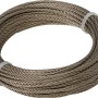 Aufgerolltes Drahtseil Profi, 3 mm x 10 m, aus Edelstahl, geeignet zum Heben und Sichern von Lasten.