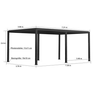 Purple Leaf Verstellbare Aluminium-Pergola Wetterschutz und UV-Schutz für Garten oder Terrasse