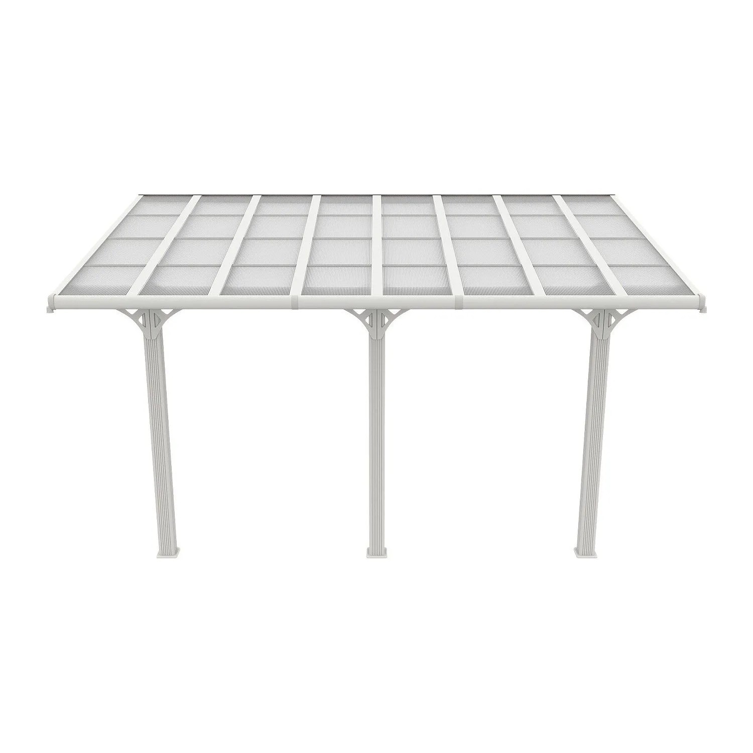 Vente-unique Anlehncarport Pazera Weiß 496 cm