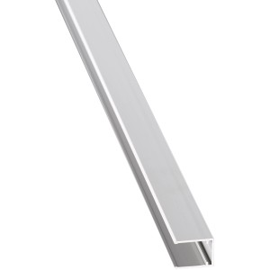 Eloxiertes Alu-U-Profil, 1,6 cm, 500 cm Länge für Kunststoffbedachung.