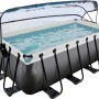 Exit Black Leather Pool mit Abdeckung, Sandfilterpumpe und Wärmepumpe, 400x200x122 cm.