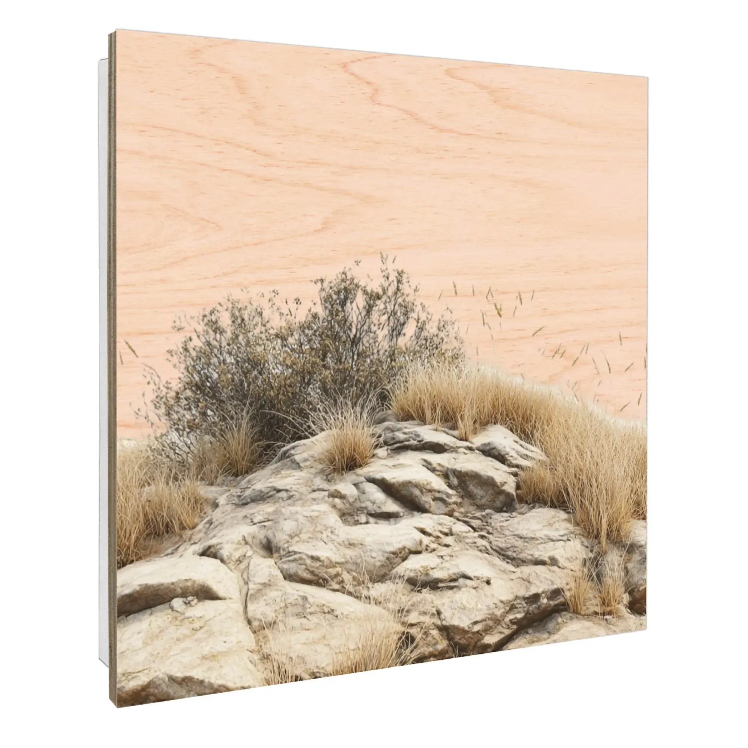 Banjado Schlüsselkasten mit Landschaftsmotiv, 30x30cm, weiße Box mit 50 Haken zur Schlüsselaufbewahrung.