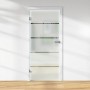 Glasdrehtür mit Siebdruck Dekor 36/15, DIN links, für mehr Licht im Raum.