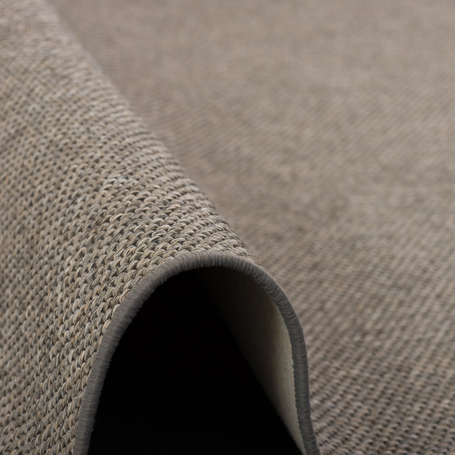 Detailansicht: Snapstyle Natur Teppich Bentzon, flachgewebt, grau-blau, 200x200cm.