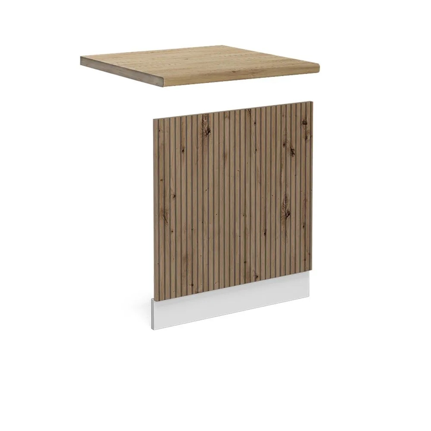 Vicco Frontblende R-Line Geschirrspüler Fronttür Artisan-Eiche Weiß 45 cm AP Eiche