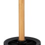 Wenko WC-Garnitur Basic Bambusa, WC-Bürste mit Halter aus schwarzem Kunststoff und Bambus-Stiel.