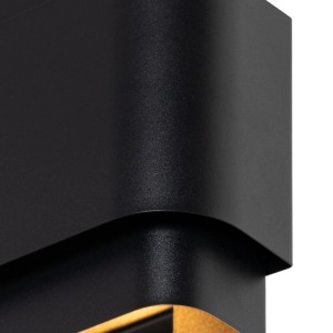 Schwarze, industrielle QAZQA Wandleuchte Coen mit 2 Lampen für Flur und Wohnzimmer.