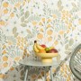 Erismann Vliestapete La Terrasse Jardin Poetique, beige-grünes Blumenmuster.