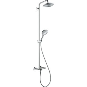Hansgrohe Raindance Brauseset mit Kopf- und Handbrause, Thermostat in Chrom.