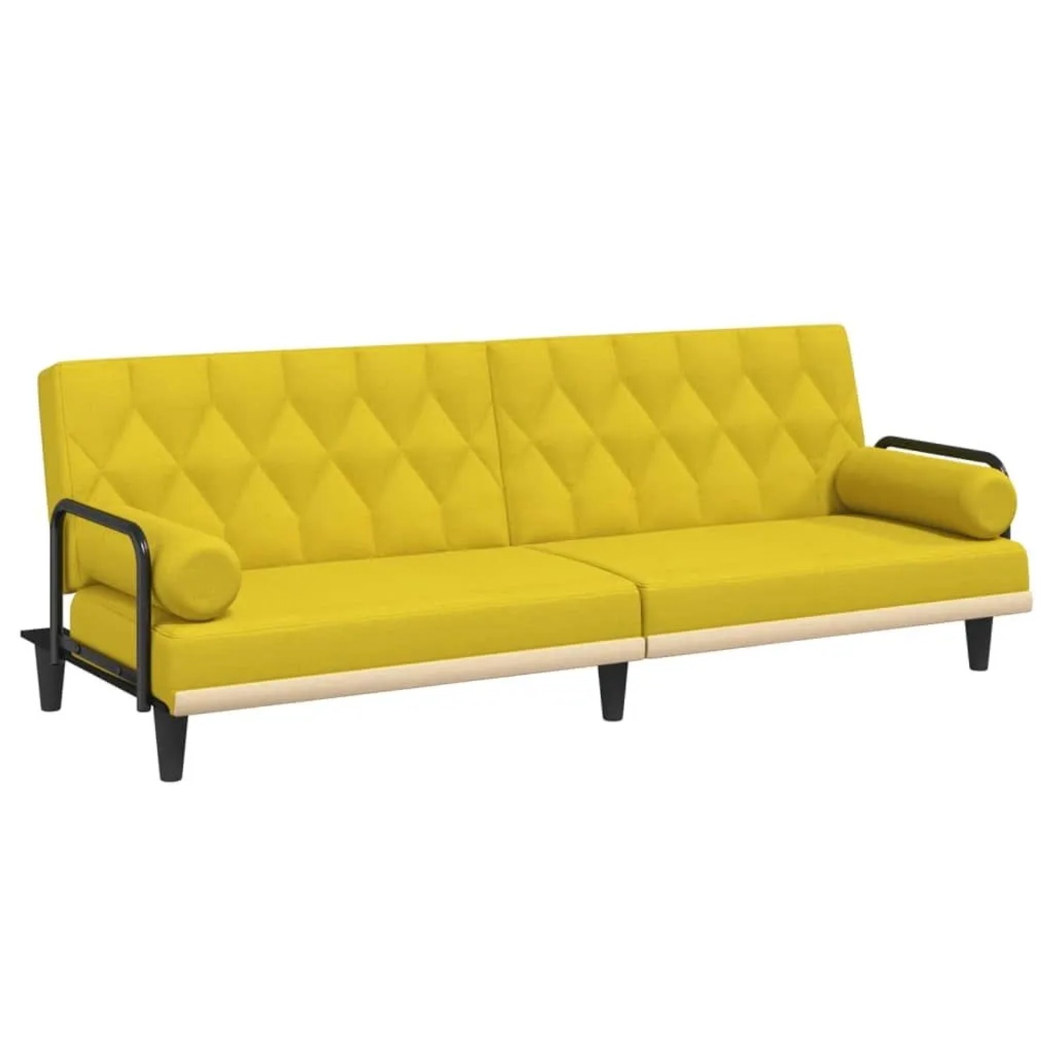 vidaXL Schlafsofa mit Armlehnen Hellgelb Stoff 351941