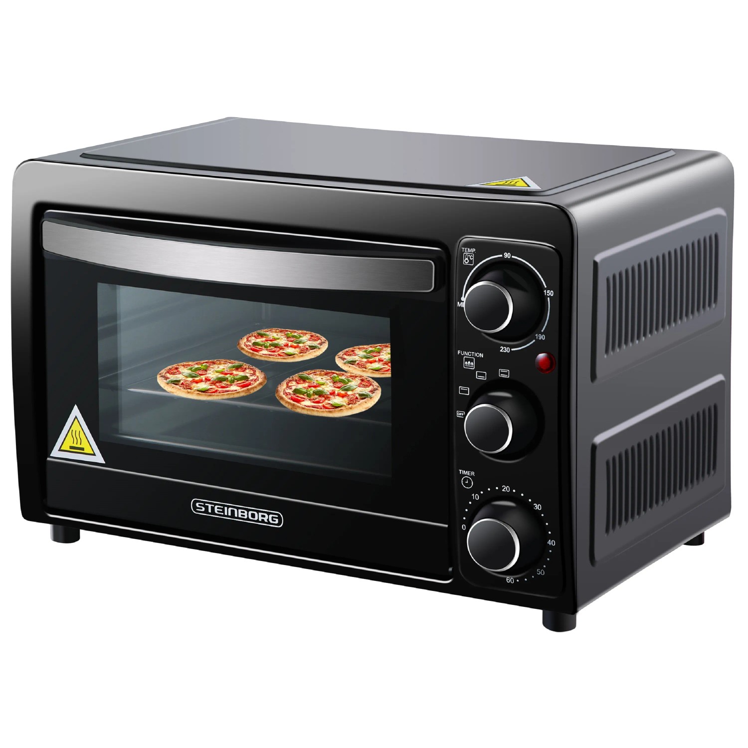 STEINBORG Minibackofen SB-3015, 15 Liter, mit Krümelblech, 1300 Watt