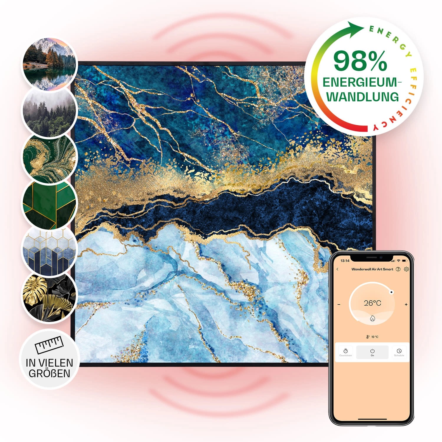 Klarstein Wonderwall Air Art Smart Infrarotheizung Wandinstallation App-Ste günstig online kaufen