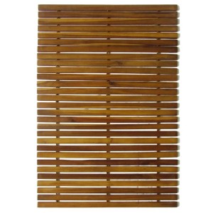 Rechteckige vidaXL Badematte aus Akazienholz (80x50 cm) mit Lattenstruktur.
