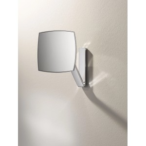 Verchromter Keuco Kosmetikspiegel iLook move, eckig, zur Wandmontage.