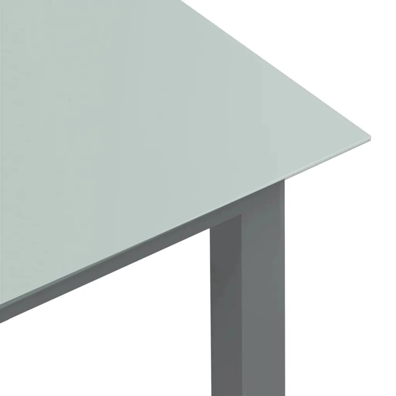 Gartentisch, hellgrau, 150x90 cm, Glasplatte, Aluminiumgestell.
