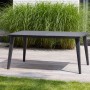 Allibert Lima Gartentisch, anthrazit, wetterfest, für 4-6 Personen, ideal für Garten und Terrasse.