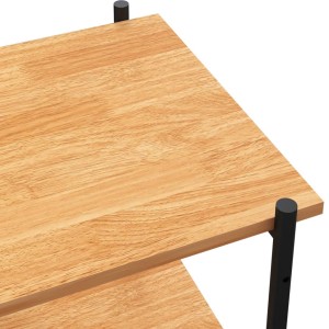 Detailansicht: vidaXL Regal mit 5 Böden, schwarz und Eiche-Optik. Wandregal mit Holzwerkstoff und Stahl.