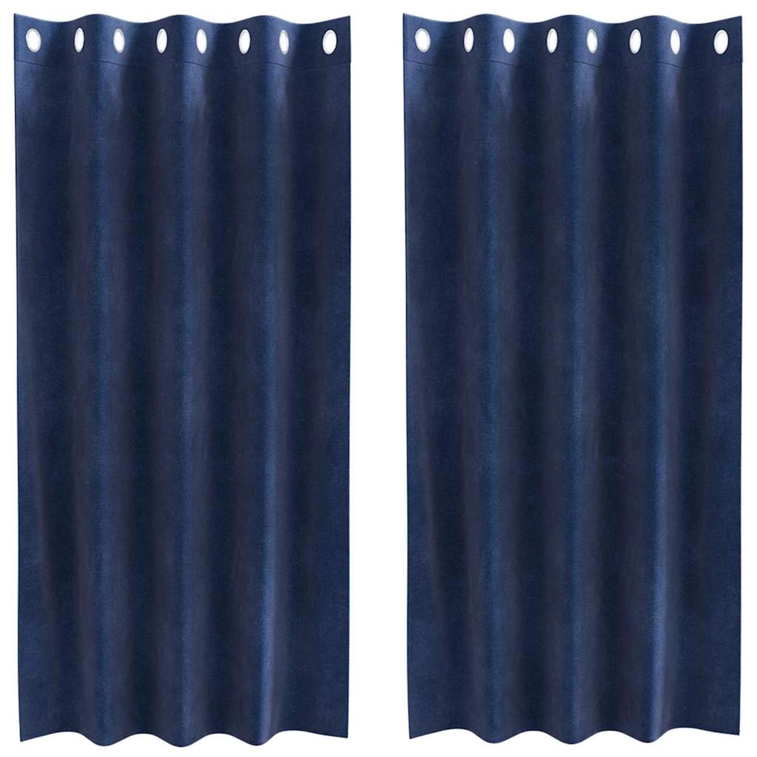 vidaXL Vorhänge 2 Stk Dunkelblau 140 x 175 cm Samt 4107194 günstig online kaufen