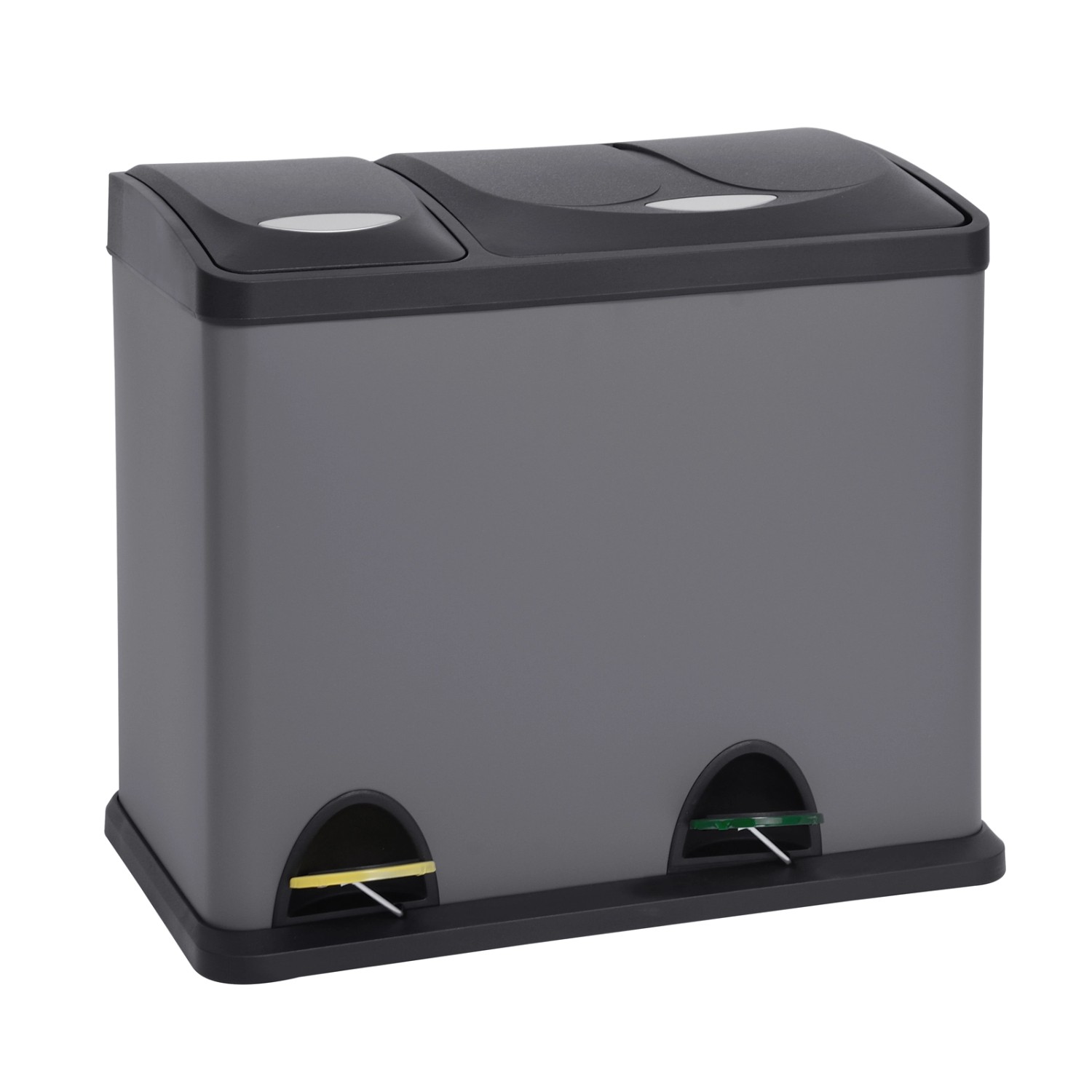 Svita TC2Combo26 Papierkorb Mülleimer Mülltrennung Stahl 8L+18L Grau günstig online kaufen