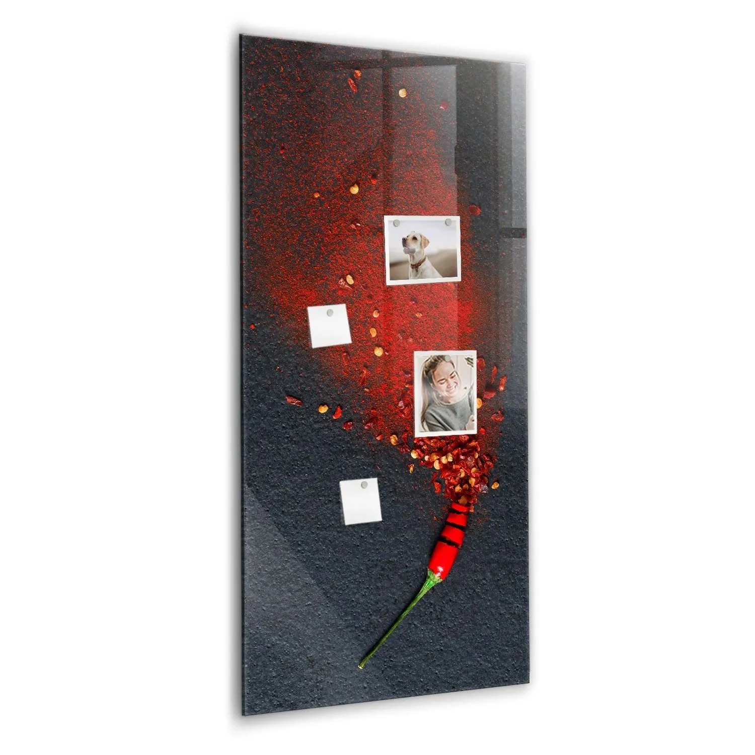 Tulup Schreib Magnettafel Paprikapulver 60x120 cm Magnettafel Wohnzimmer Glas Weißer Marker Magnettafel Flur Glas