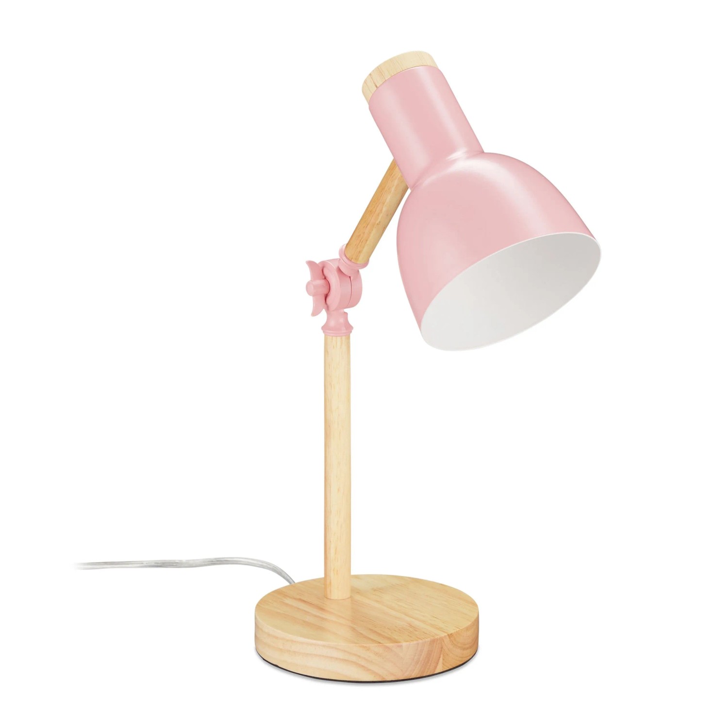 Relaxdays Schreibtischlampe Holz Rosa Verstellbar 45,5 cm x 14,5 cm 0,75 kg