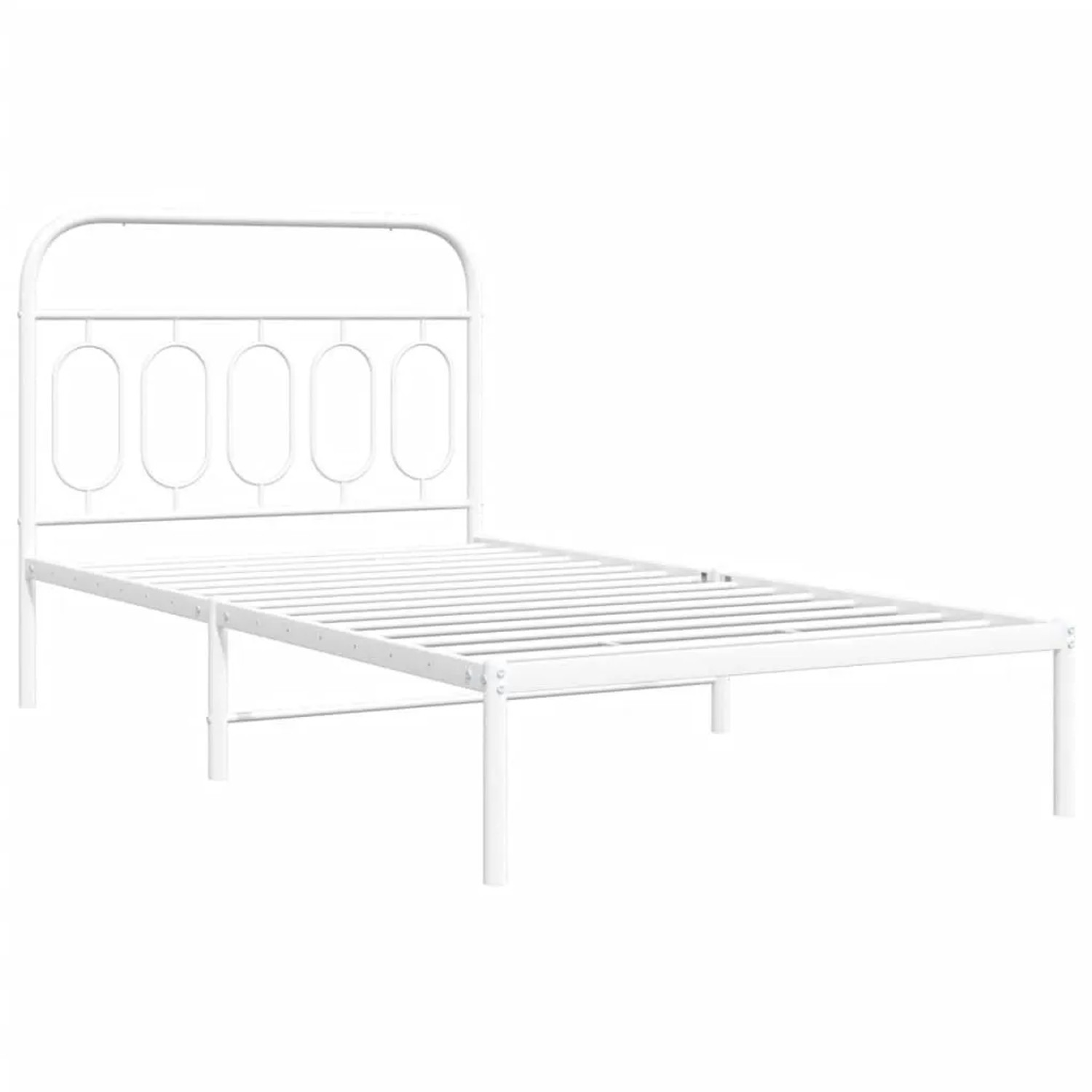 vidaXL Bettgestell mit Kopfteil Metall Weiß 100x190 cm 377160 günstig online kaufen