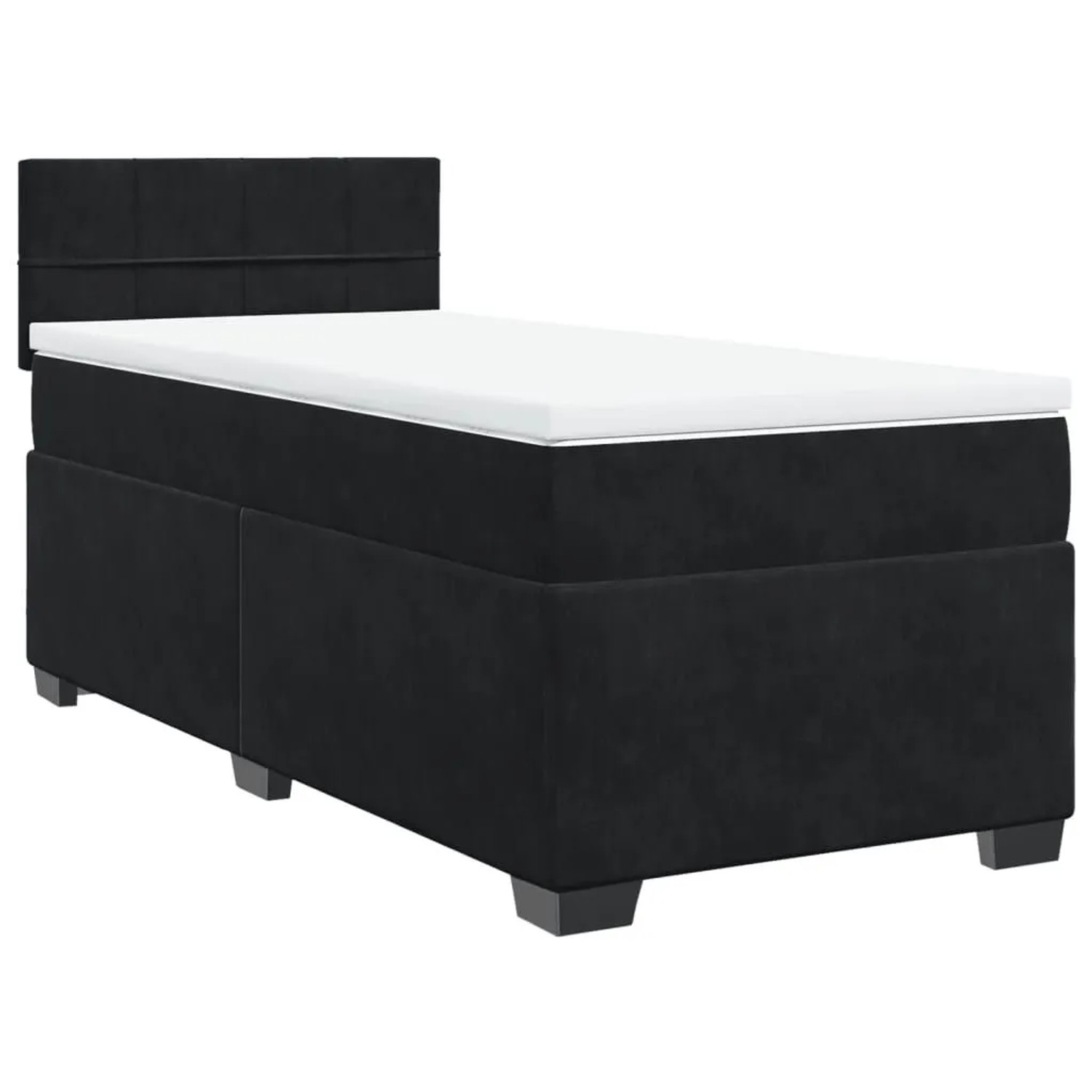 vidaXL Boxspringbett mit Matratze Schwarz 90x200 cm Samt 3286224 günstig online kaufen