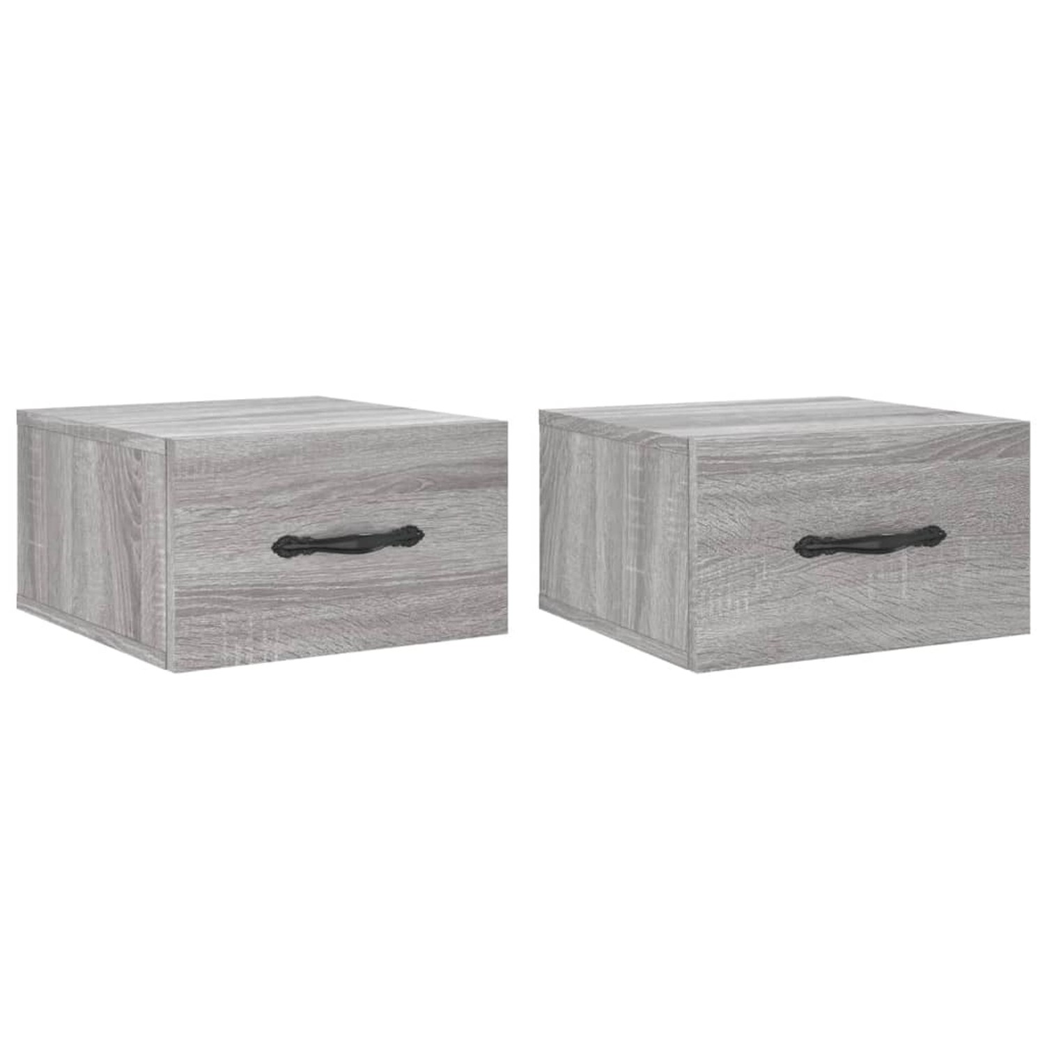 vidaXL Wand-Nachttische 2 Stk Grau Sonoma 35x35x20 cm Modell 7