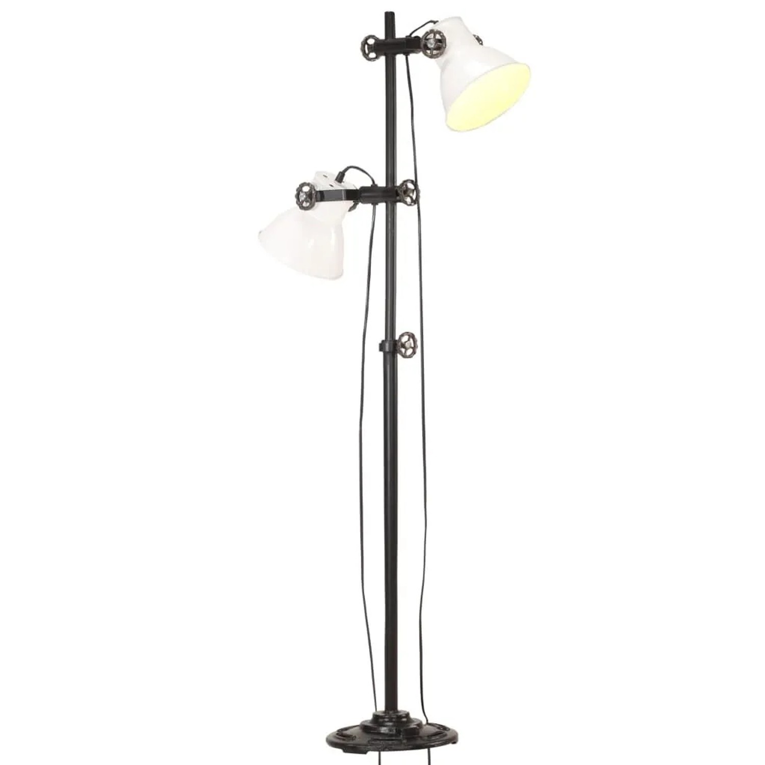 vidaXL Stehlampe 2 Flammig Weiß E27 Gusseisen 320586