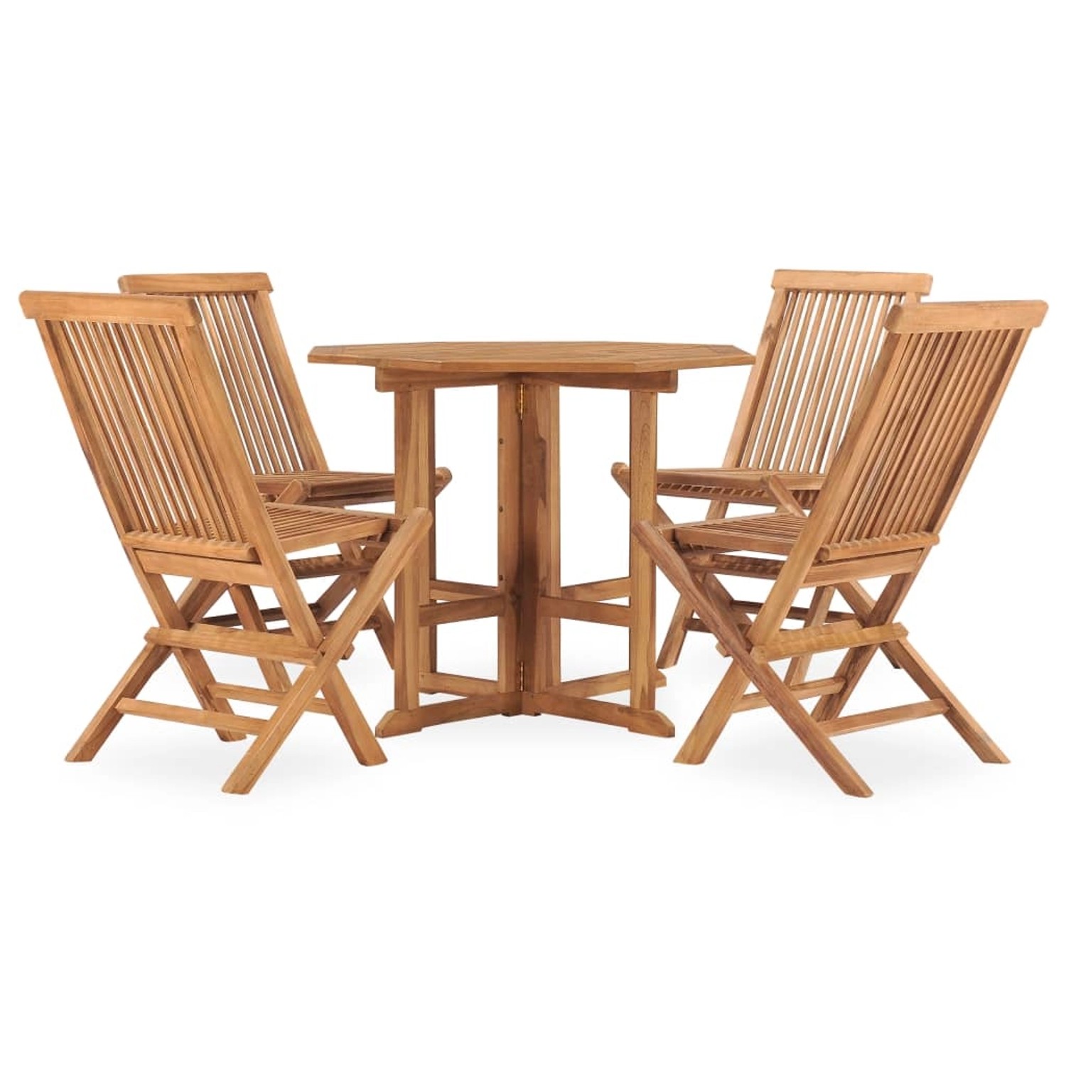 vidaXL 5-tlg Garten-Essgruppe Klappbar Massivholz Teak Modell 3 günstig online kaufen