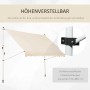 Beige Klemmmarkise 150cm mit Handkurbel für Balkon & Terrasse, höhenverstellbar.