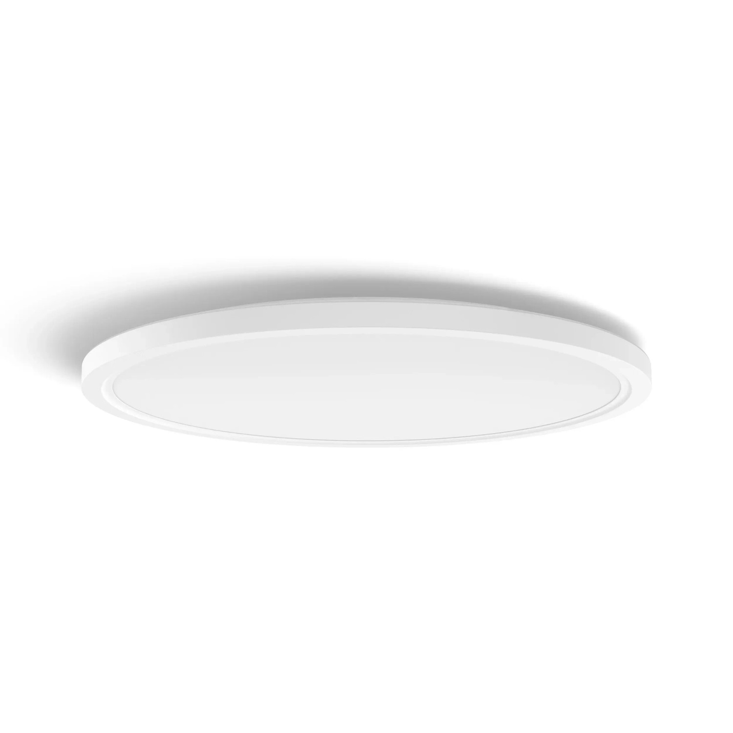 Runde, weiße Philips Hue LED Deckenleuchte Tento White & Color Ambiance XL mit Ø 54,2 cm.