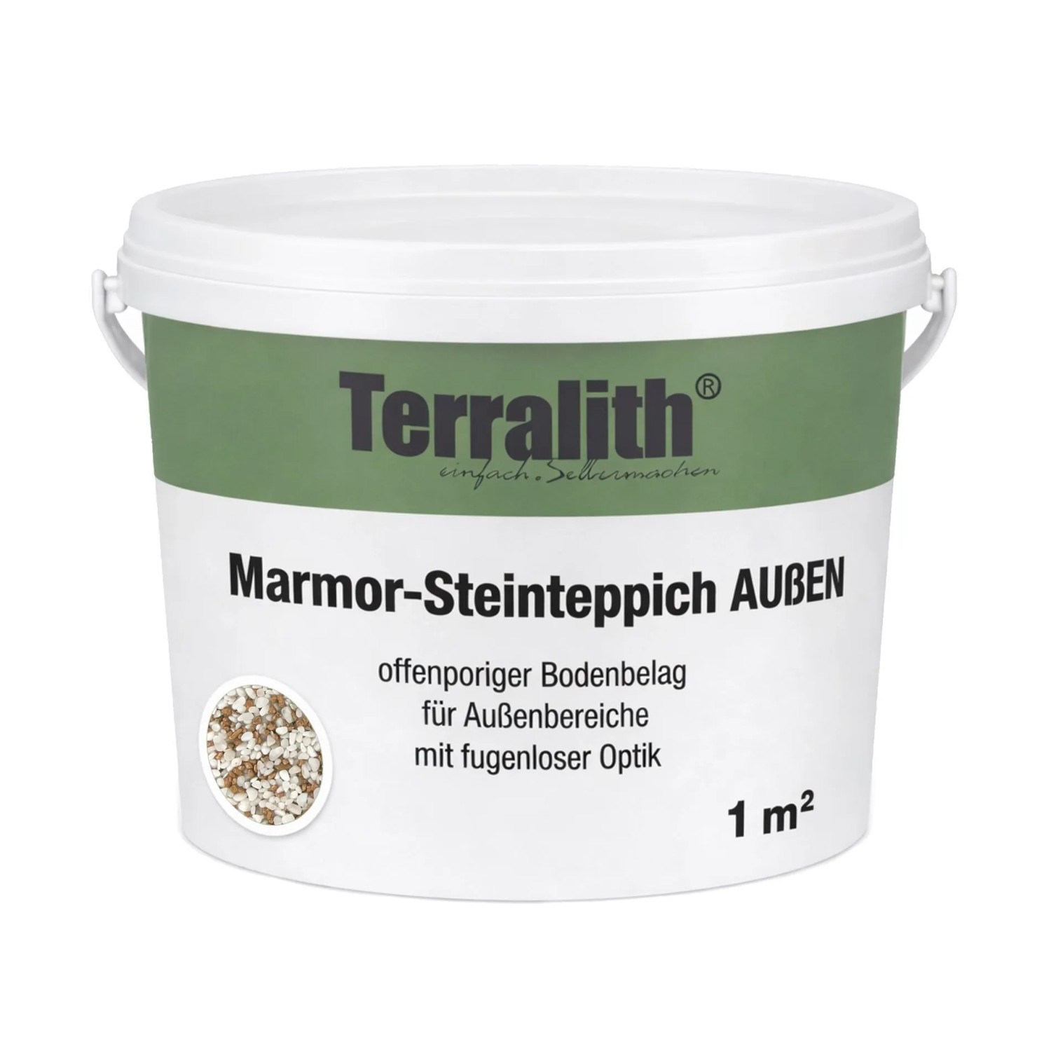 Terralith Metallic Steinteppich Metallic Mix 400 für 1 m² Außen Mittel 4-6 mm