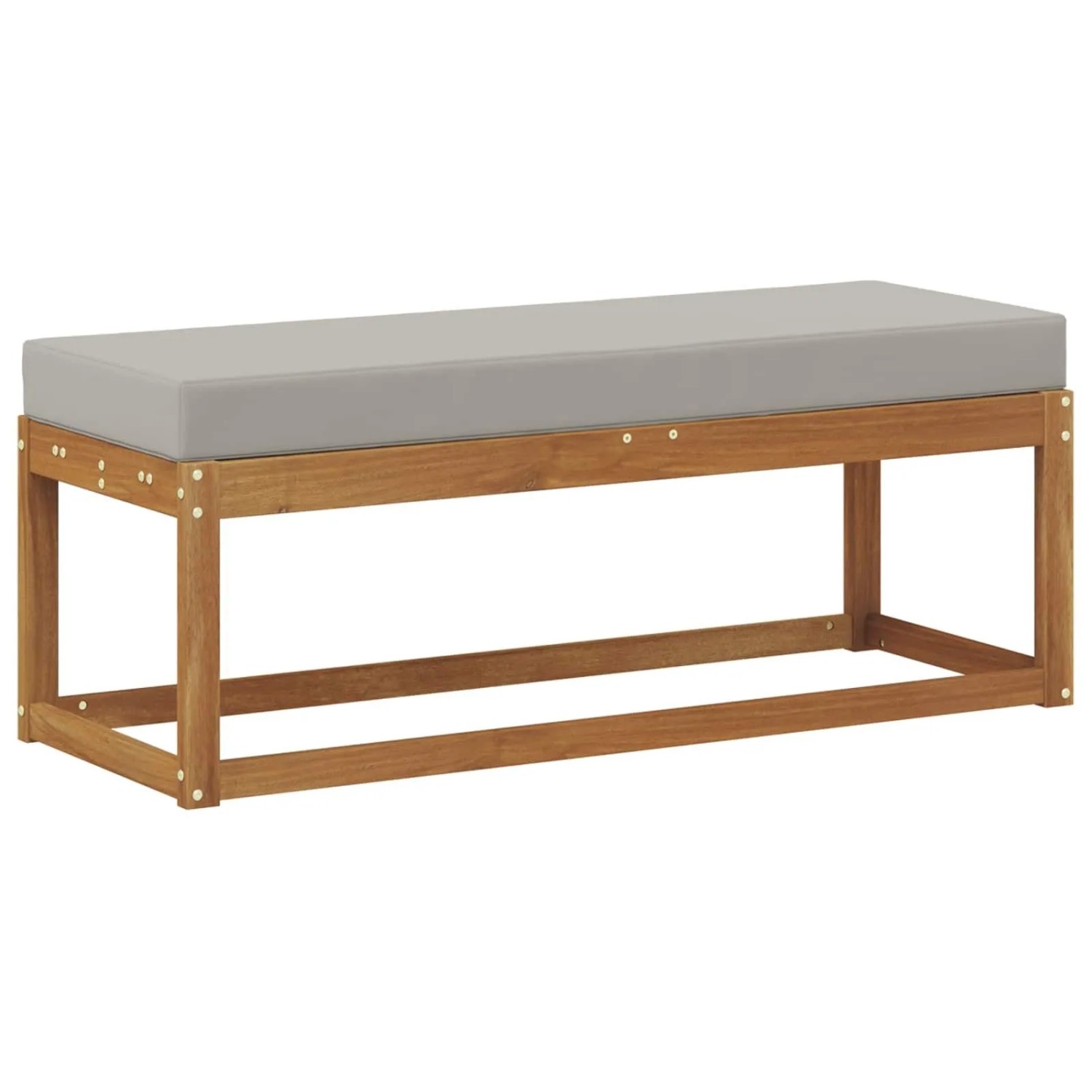 vidaXL Hocker Bank mit Kissen Natur und Hellgrau 115 x 43 x 37 cm 900671