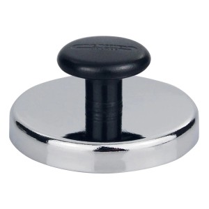 Tifler Rundmagnet mit Knauf, Ø 81mm, bis 40kg Haftkraft, Chromblende.