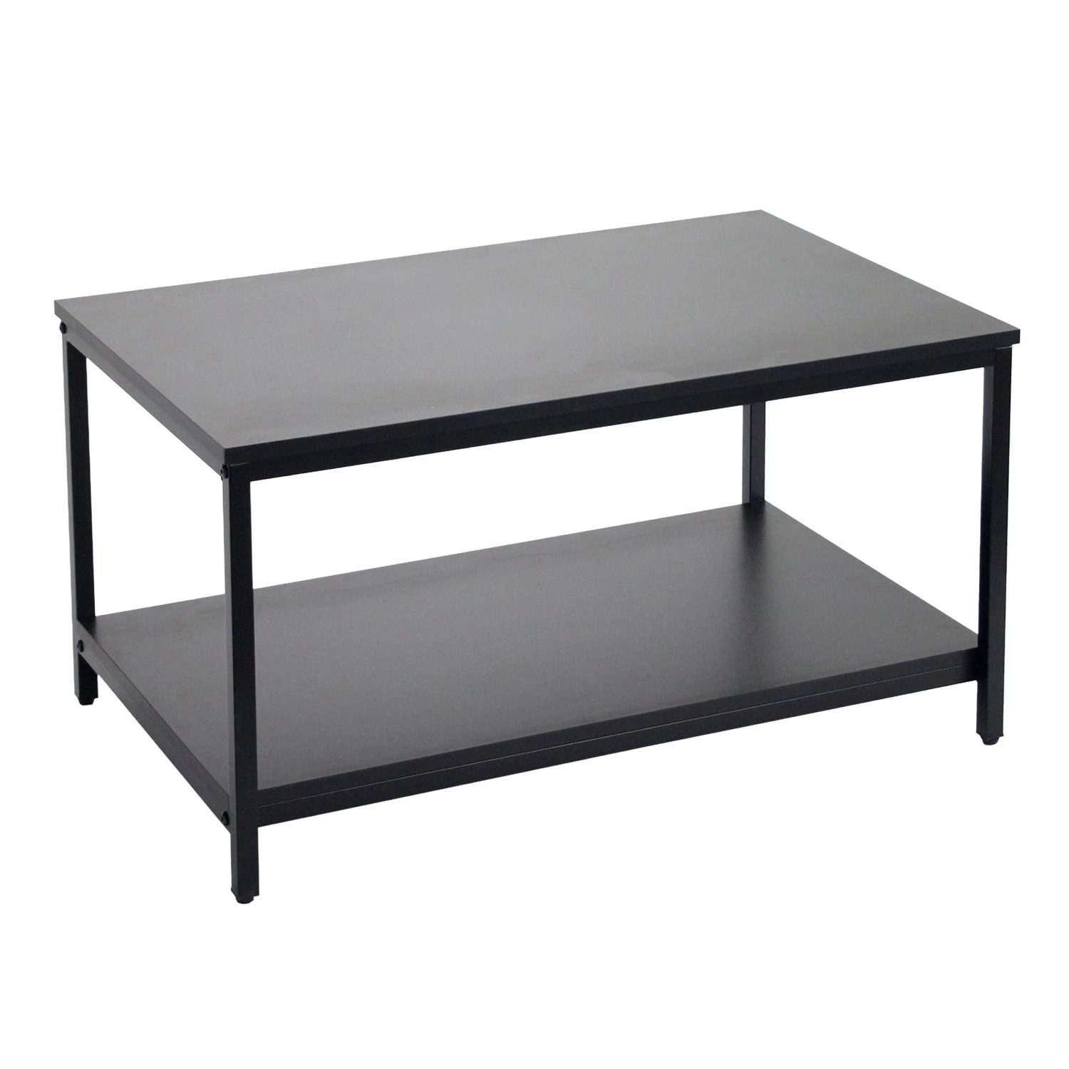 Relaxdays Couchtisch Holzwerkstoff Stahl Schwarz mit Ablage Höhenverstellbar 42 cm x 80 cm x 50 cm