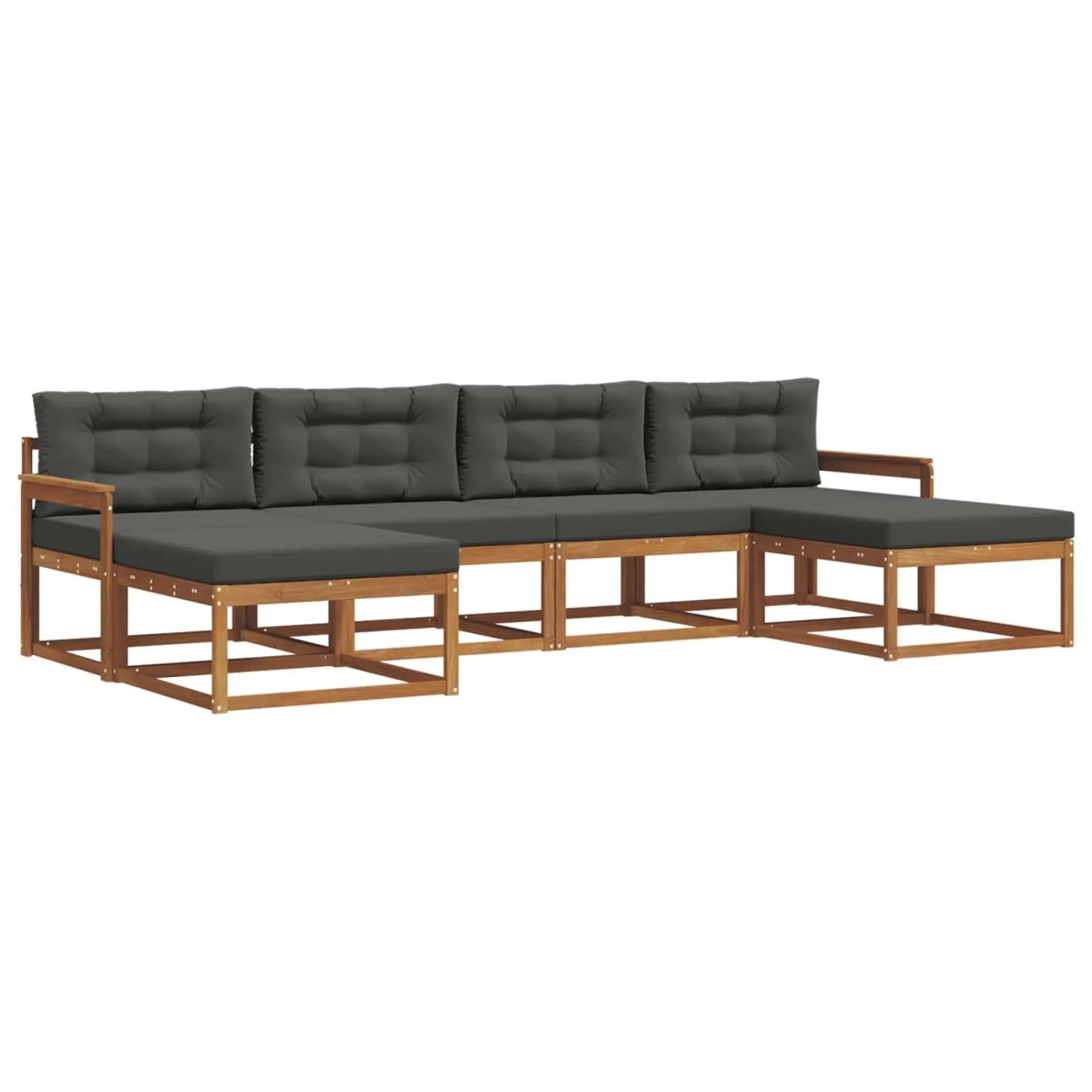 vidaXL Sofa Set mit Kissen 16-Tlg Natur und Anthrazit 3367955
