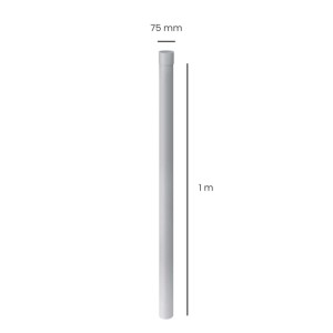 Inefa Regenrohr Fallrohr, 100cm, DN 75, Grau, aus PVC-U für die Dachentwässerung.