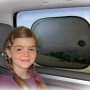 OkCars Sonnenschutz 2er Set, schwarz, universal passend für Autofenster, schützt Kind vor Sonne.
