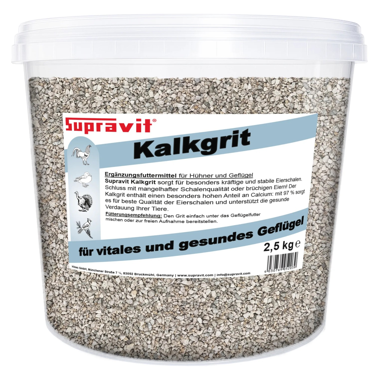 Supravit Kalkgrit für Hühner Futterkalk Ergänzungsfutter