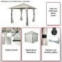 MCW Pergola J63 Creme-Beige mit Dach, Seitenwänden und stabilem Gestell für Terrasse & Garten.